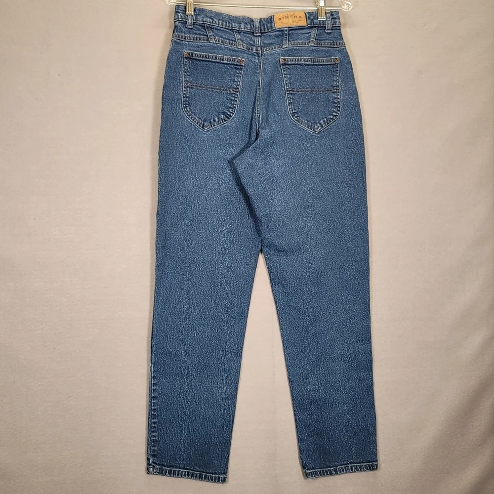 Riders Women's Size 30x30 Blue Tapered Leg Dark Wash 100% Cotton Denim Jeans